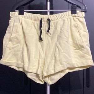 Yellow sweat shorts from pink by Victoria’s Secret